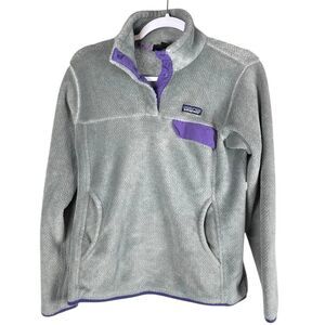 Patagonia Re-Tool Snap-T Fleece Pullover grey purple Women’s Size Medium